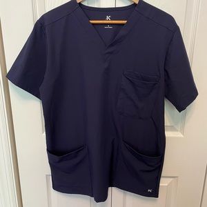 Athletic Style Navy Blue Scrub Top Size Small